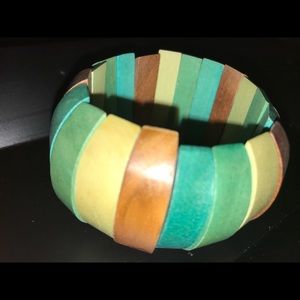 Chunky Wooden Bead Stretch Bracelet